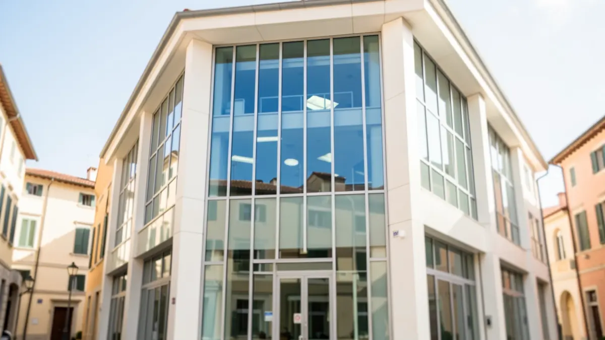 Imagen genérica de un edificio moderno representando la innovación en la administración pública.