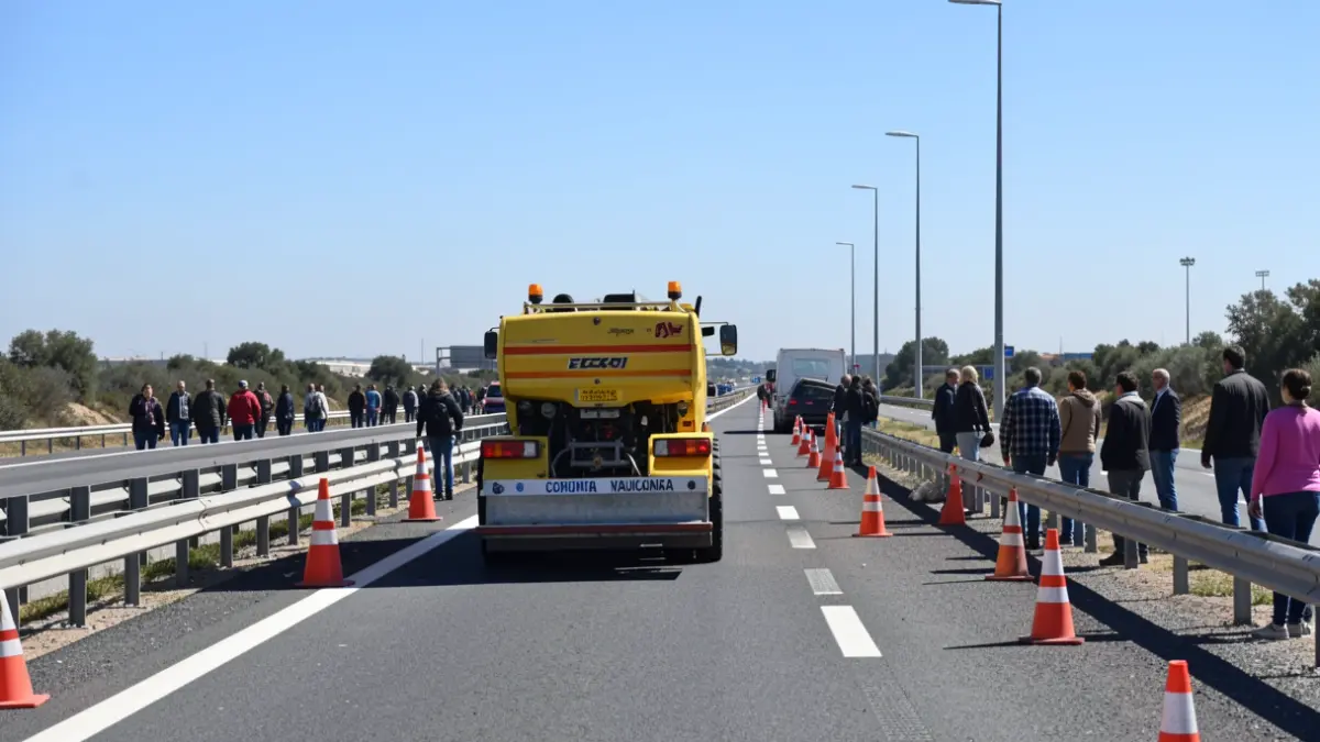 Generic image of road maintenance works in la Comunitat Valenciana.