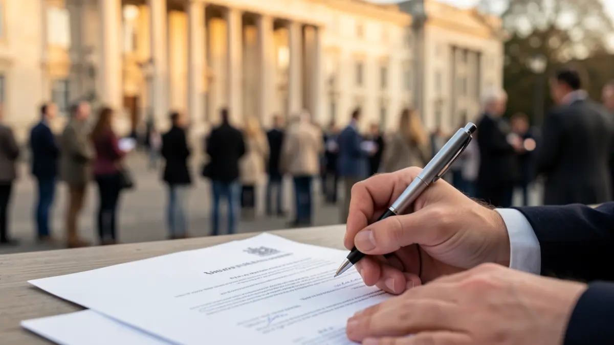 Imagen genérica de la firma de un documento oficial.