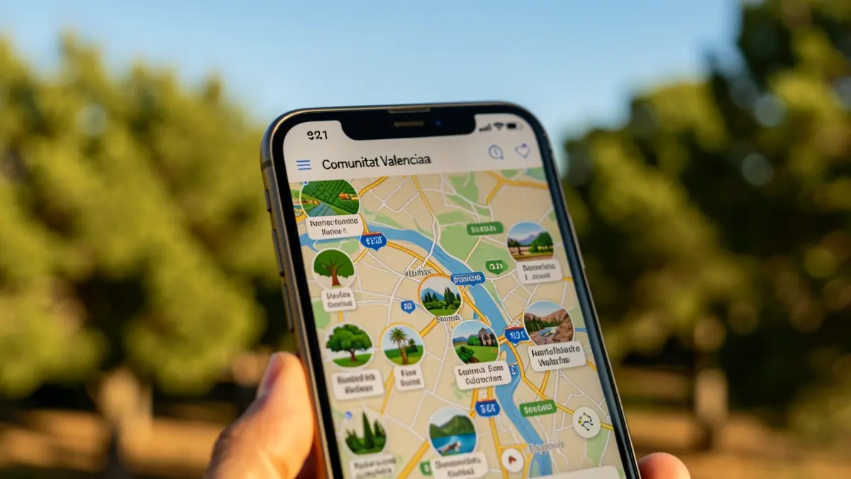 Generic image of a mobile app for natural parks.