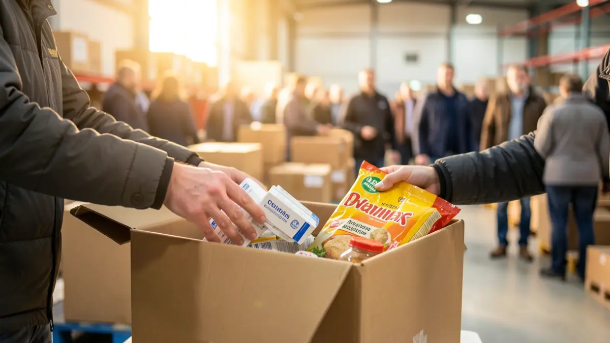 Imagen genérica de material de ayuda humanitaria preparándose para el envío.