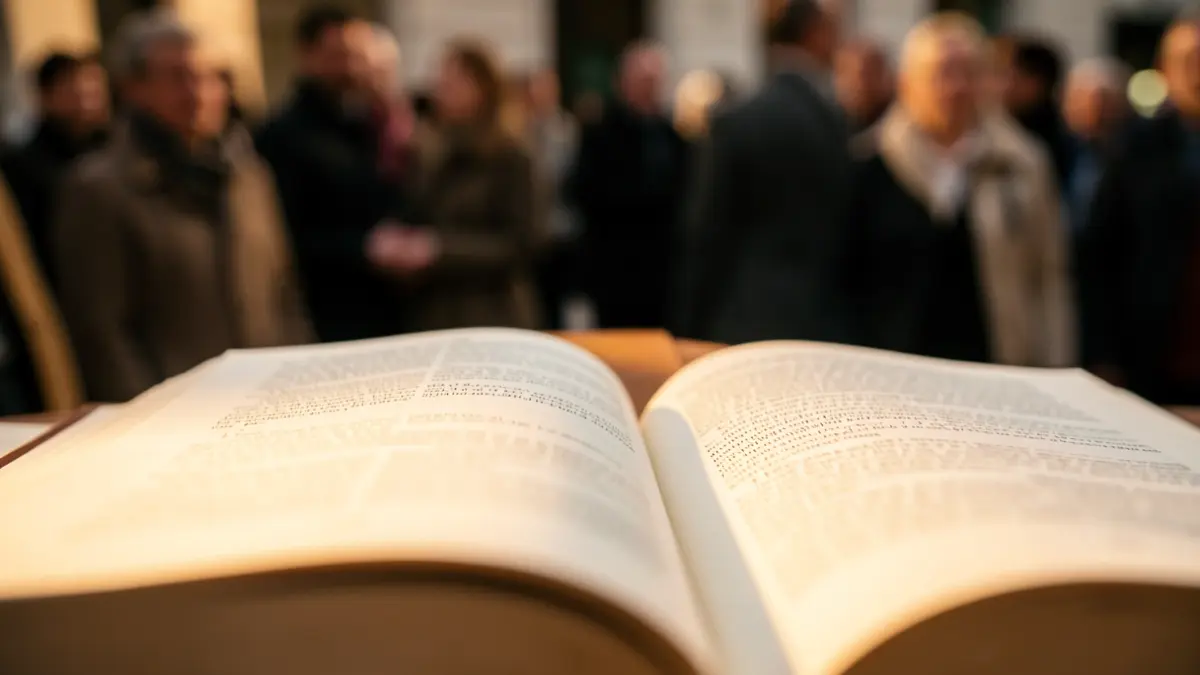 Imatge genèrica d'un llibre obert il·luminat per una llum càlida.