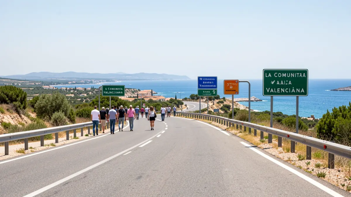 Generic image of the Safor coast with signs for five municipalities.