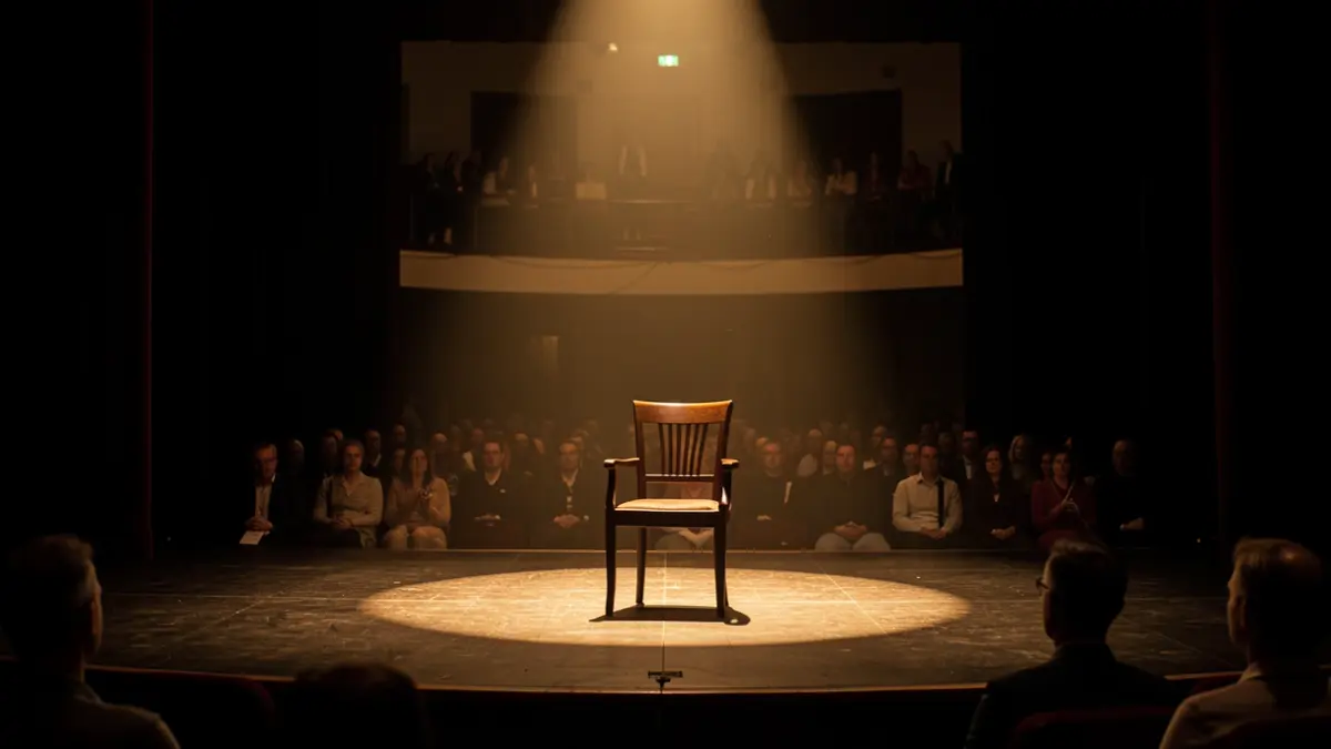 Imagen genérica de un escenario de teatro vacío con un foco de luz.