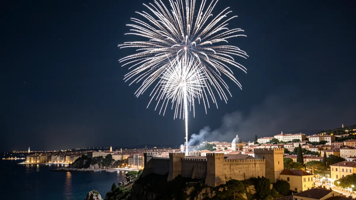 Imatge genèrica d'un espectacle pirotècnic nocturn.