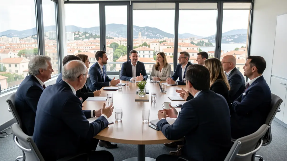Generic image of a business forum on sustainability.