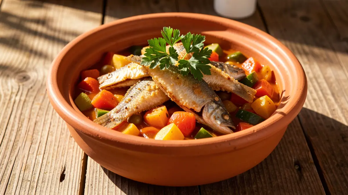 Imagen genérica de un plato de cocina tradicional mediterránea servido en una cazuela de barro.