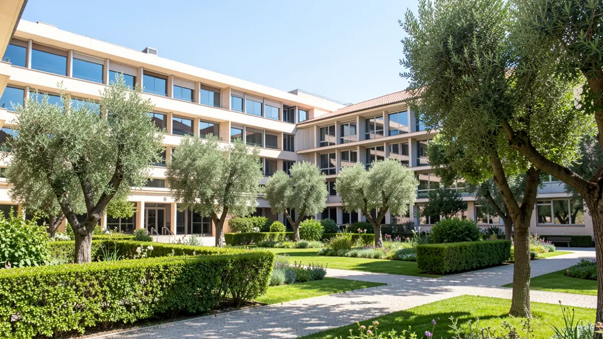 View of the Universitat Politècnica de València campus on a sunny day.