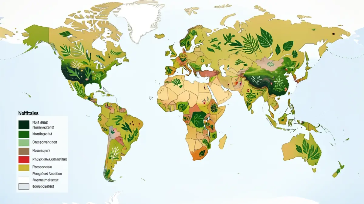 Global map of plant trait distribution, resulting from a scientific study.