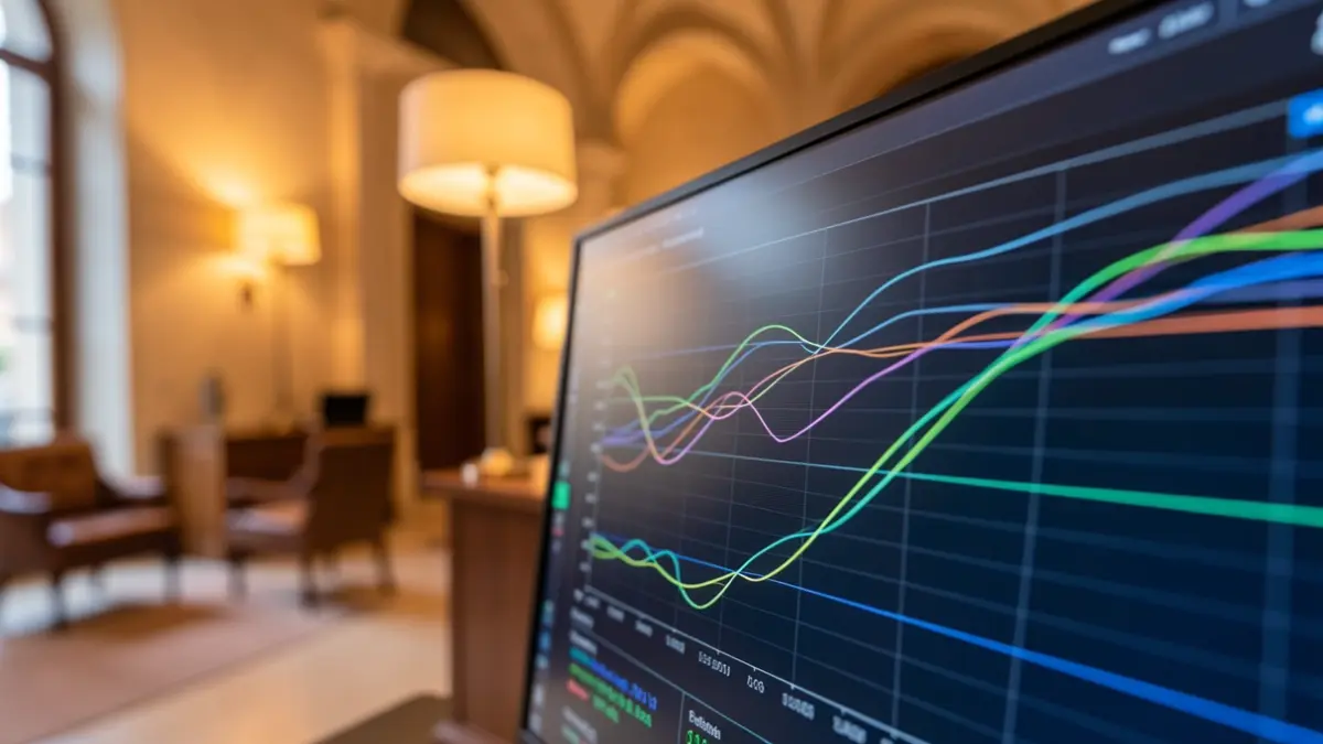 Generic image of a digital data interface with abstract graphs.