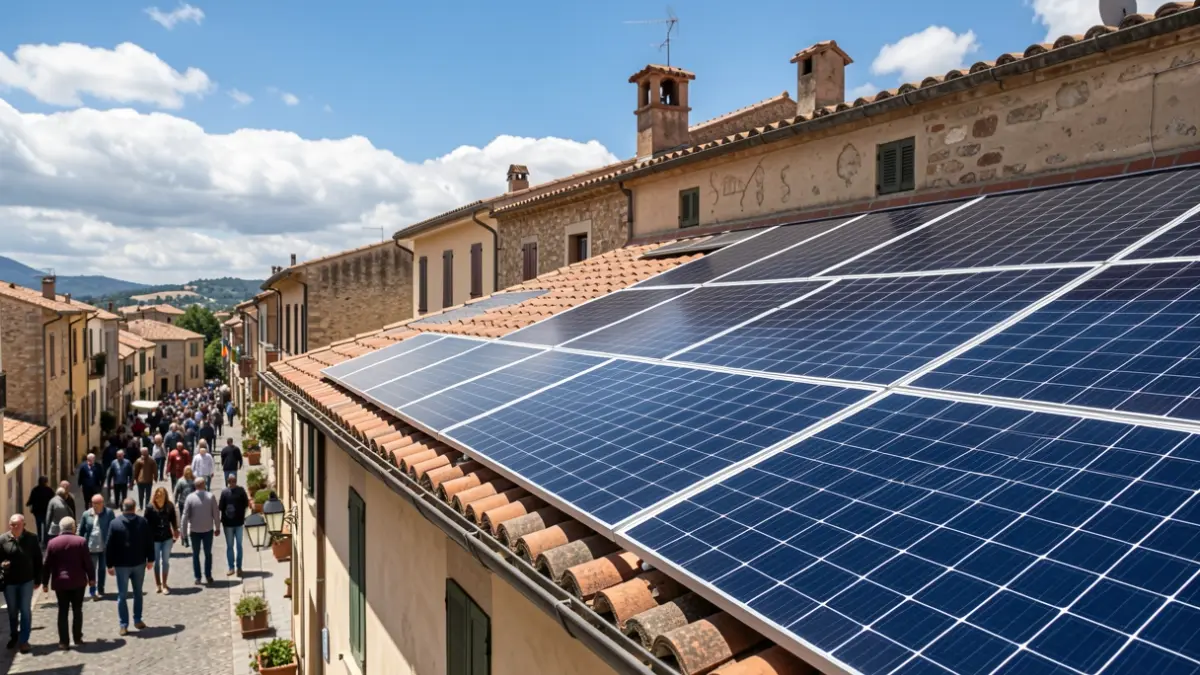 Paneles solares instalados en la cubierta de un edificio público en La Vila Joiosa.