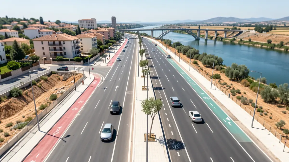 Imatge genèrica d'una obra d'infraestructura urbana amb un nou pont.