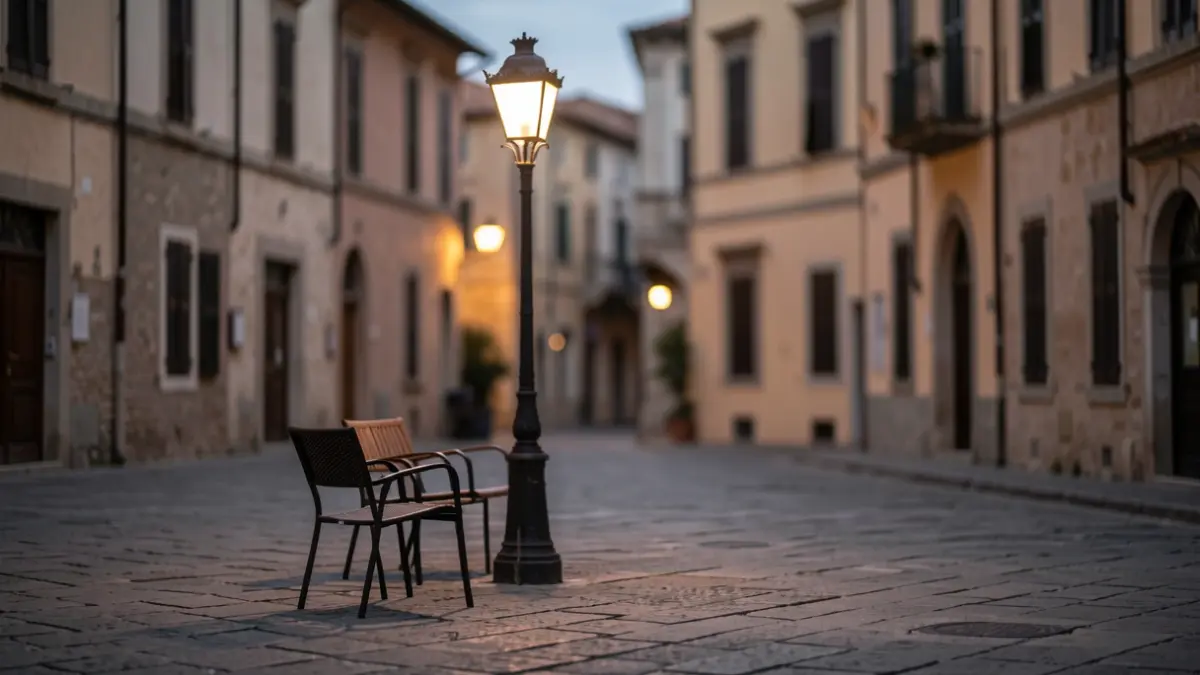 Imagen genérica de una plaza valenciana al atardecer.