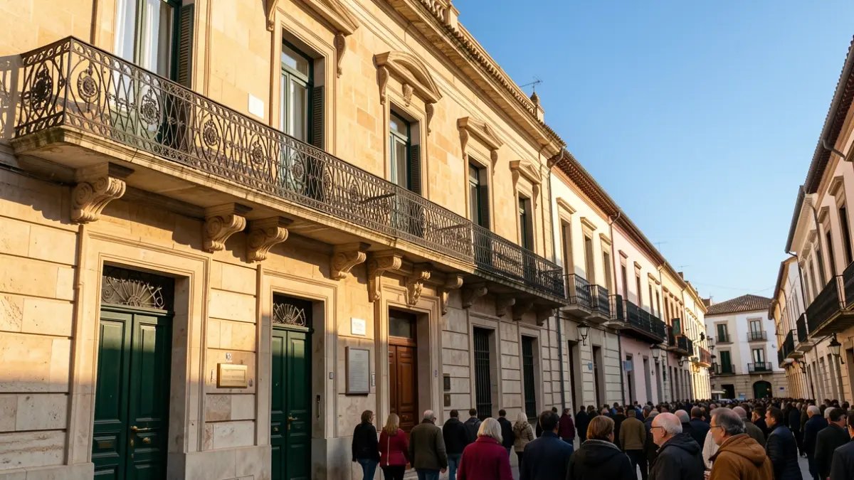 Imagen genérica de la fachada de un ayuntamiento valenciano con balcón de hierro y luz de tarde.
