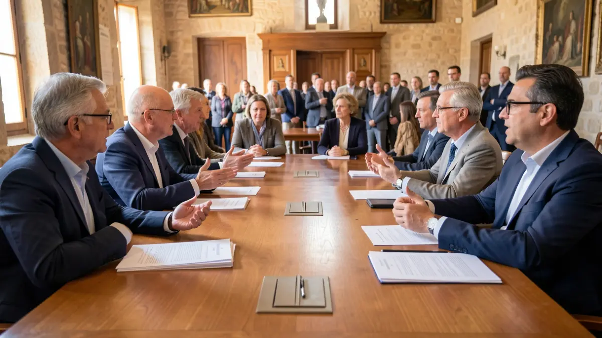 Imatge genèrica d'una reunió política en un ajuntament.