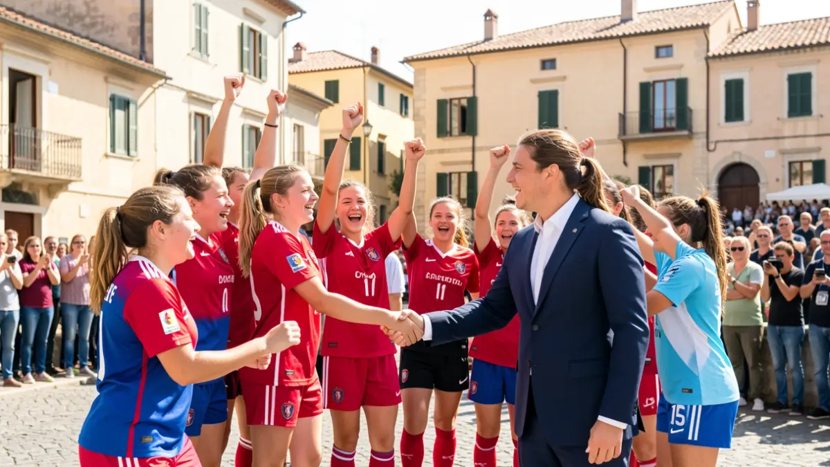 Imagen genérica de un equipo deportivo femenino celebrando un triunfo.