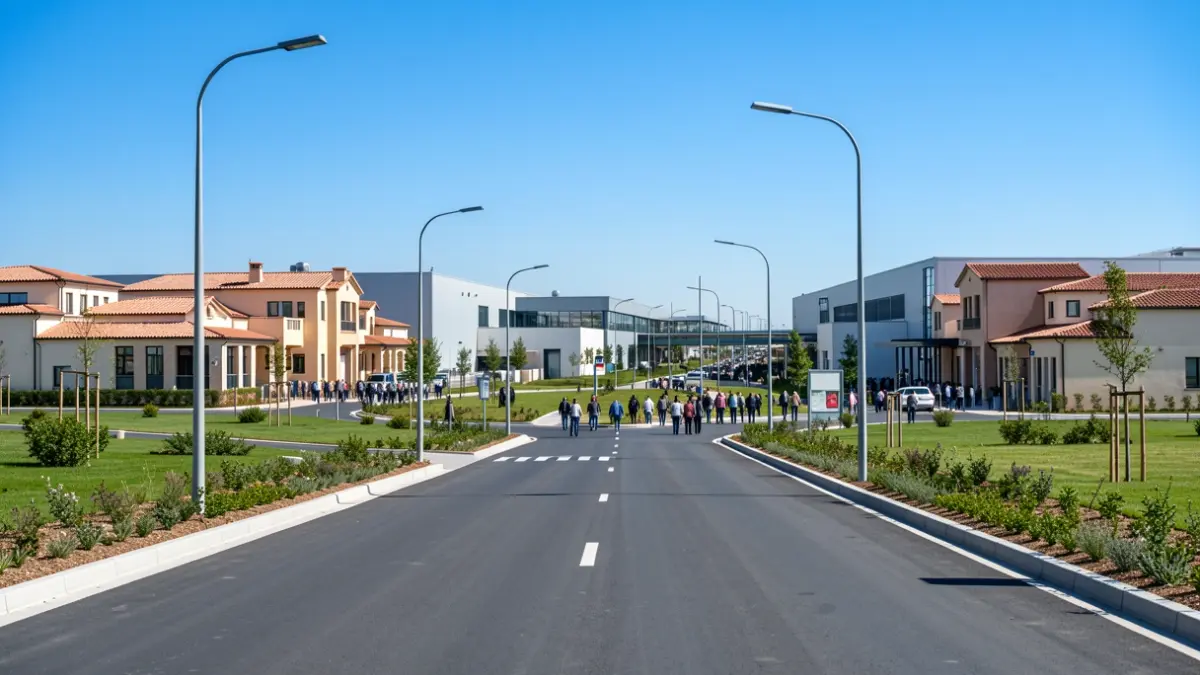 Imagen genérica de un parque industrial moderno con nuevas infraestructuras.