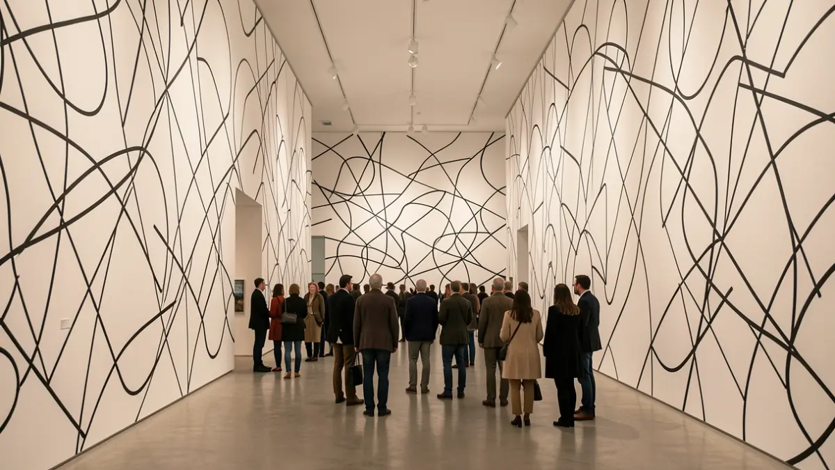 Imatge genèrica d'una instal·lació d'art contemporani a l'interior d'una galeria.