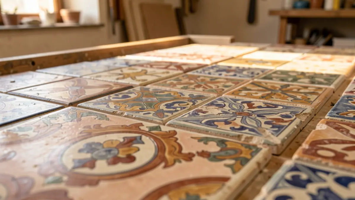 Imagen genérica de azulejos cerámicos con patrones detallados.