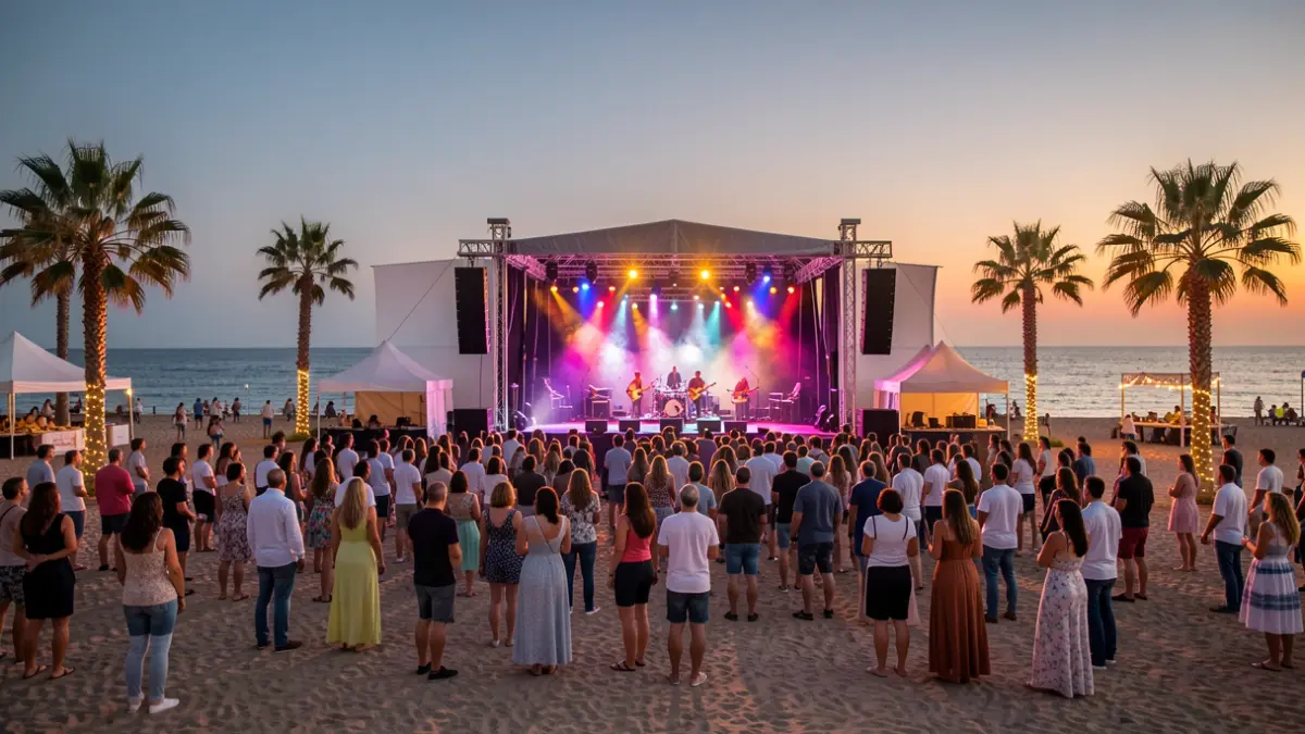 Imatge genèrica d'un festival musical a la platja al capvespre.