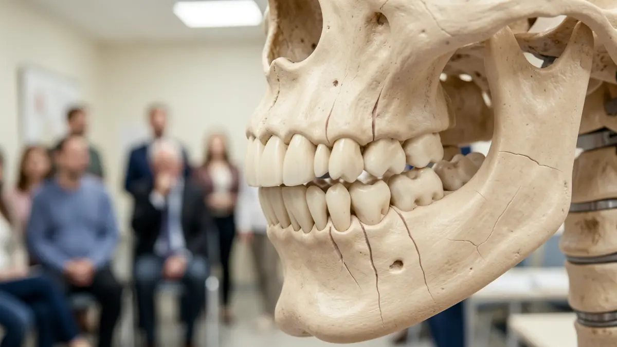 Generic image of a human jaw affected by bruxism and stress.
