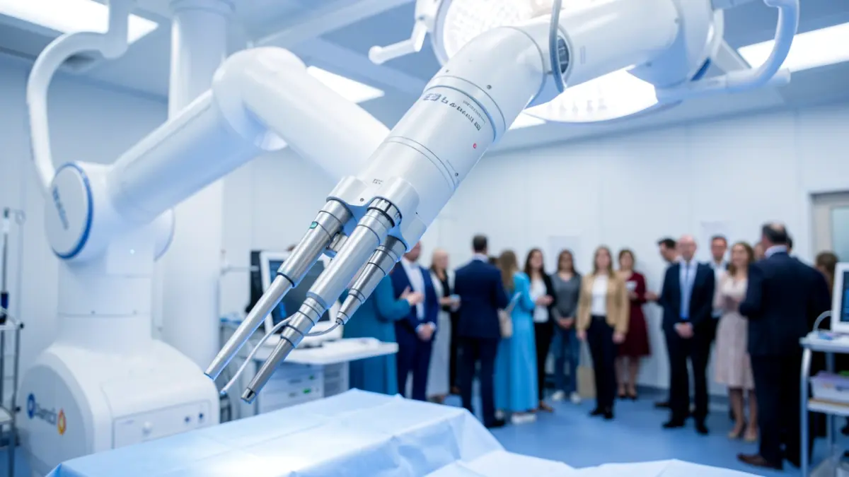 Imatge del robot quirúrgic Da Vinci Xi en un entorn hospitalari.