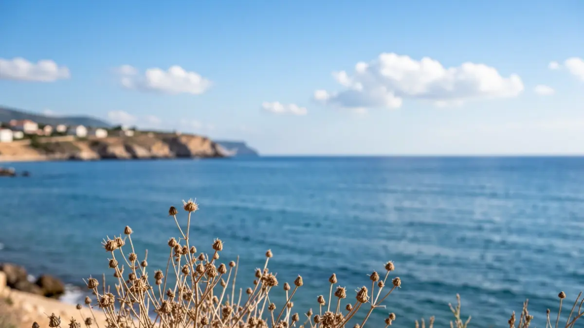 Imagen genérica de un cielo azul y una costa mediterránea con sol.
