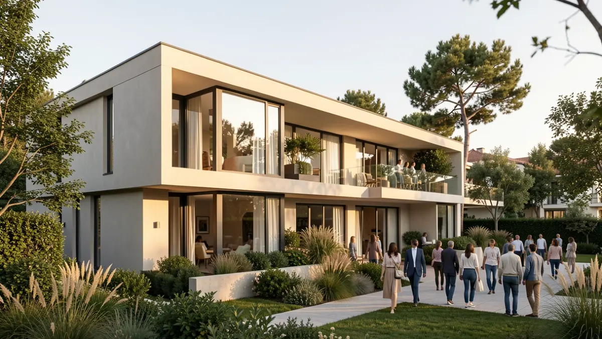 Imatge genèrica d'un edifici residencial modern en un entorn mediterrani.
