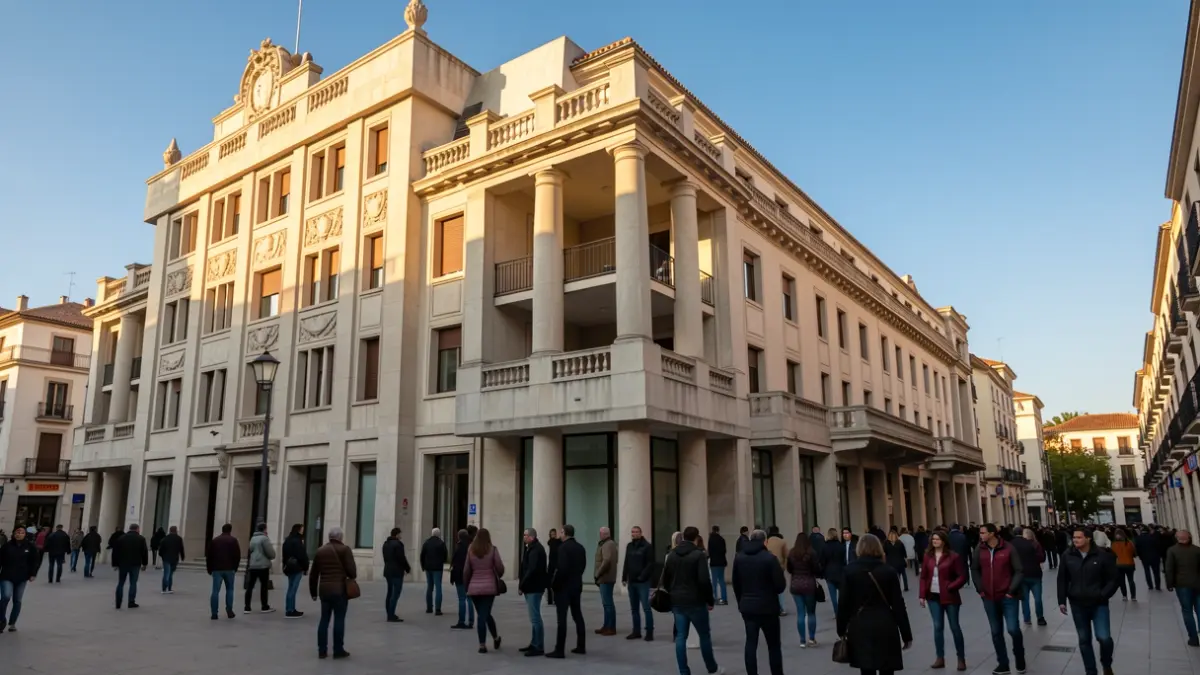 Generic image of the exterior of a modernist building in Alcoy.