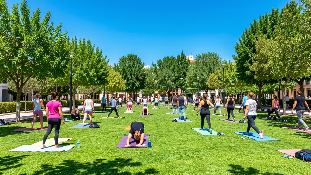 Imatge genèrica d'un parc amb gent fent activitats físiques a l'aire lliure.
