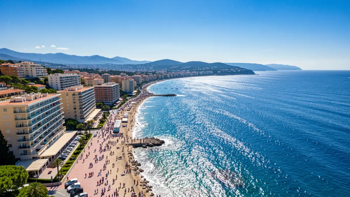 Generic image of the Mediterranean coast with hotels and apartments.