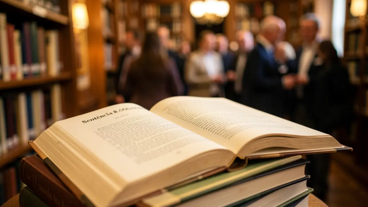 Imatge genèrica d'un llibre obert amb el títol 'Sentència 8.000.000'.