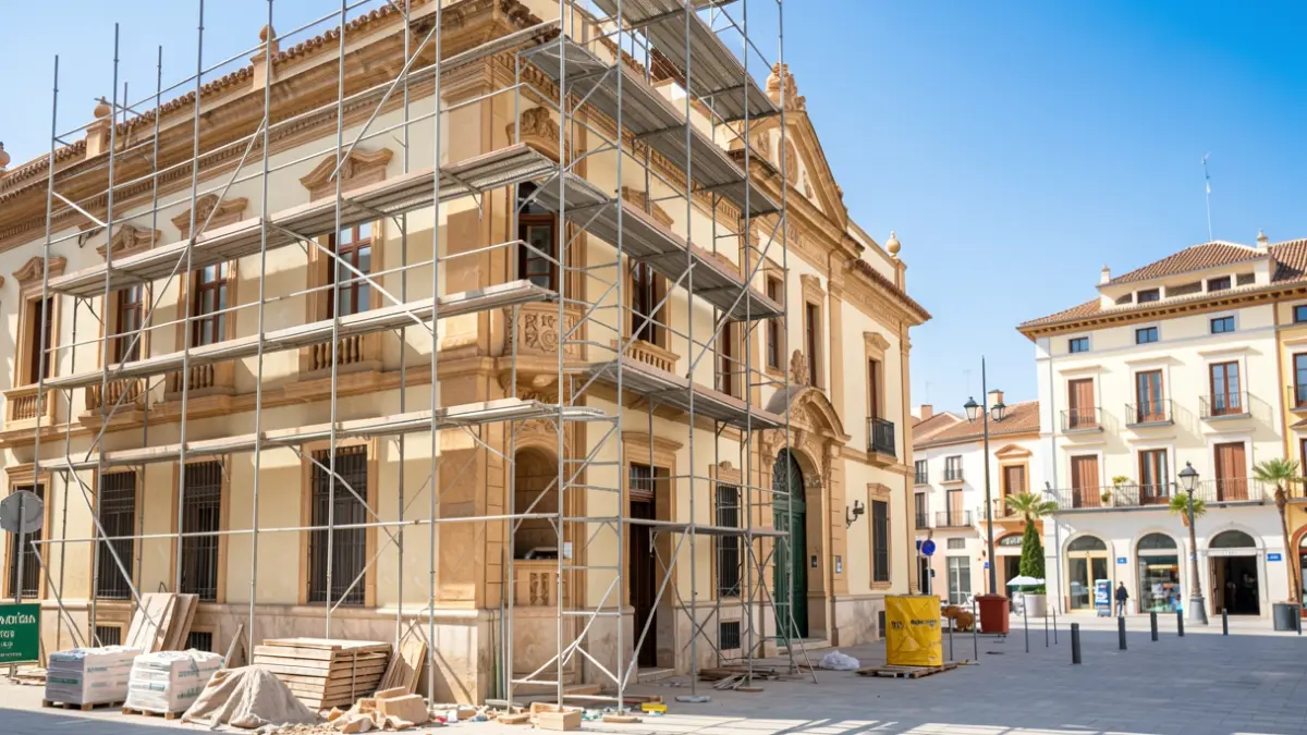 Image of the old Sensey building in Manises undergoing renovation.