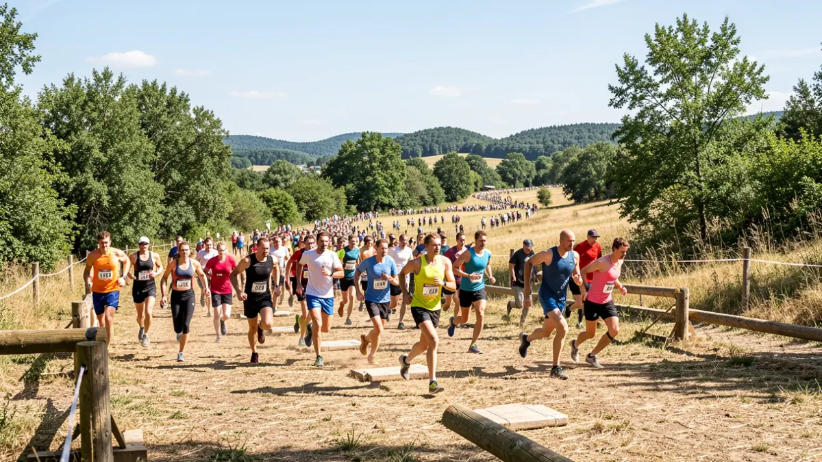 Imagen genérica de una carrera de obstáculos en un entorno natural.
