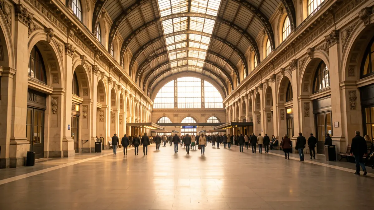 Imatge genèrica d'una estació de tren amb arquitectura destacada.