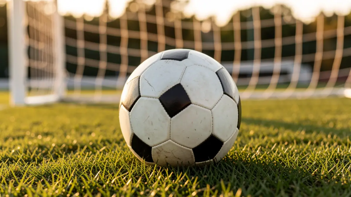 Generic image of a soccer ball on grass.