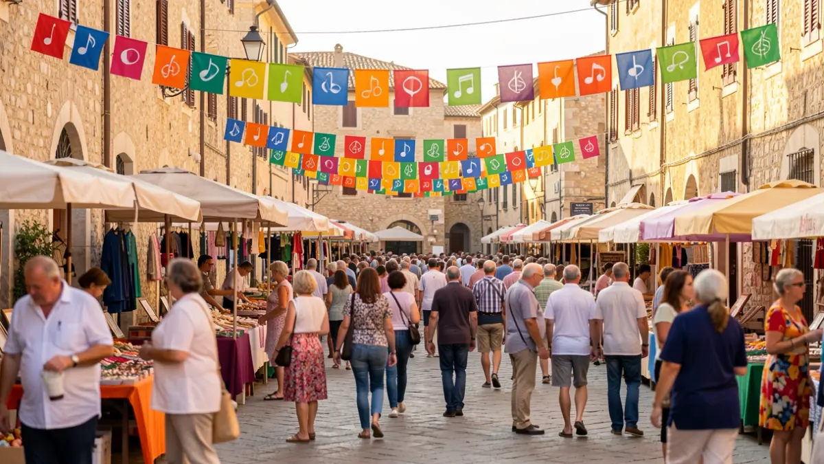 Imagen genérica de un evento comercial en la calle con ambiente festivo.