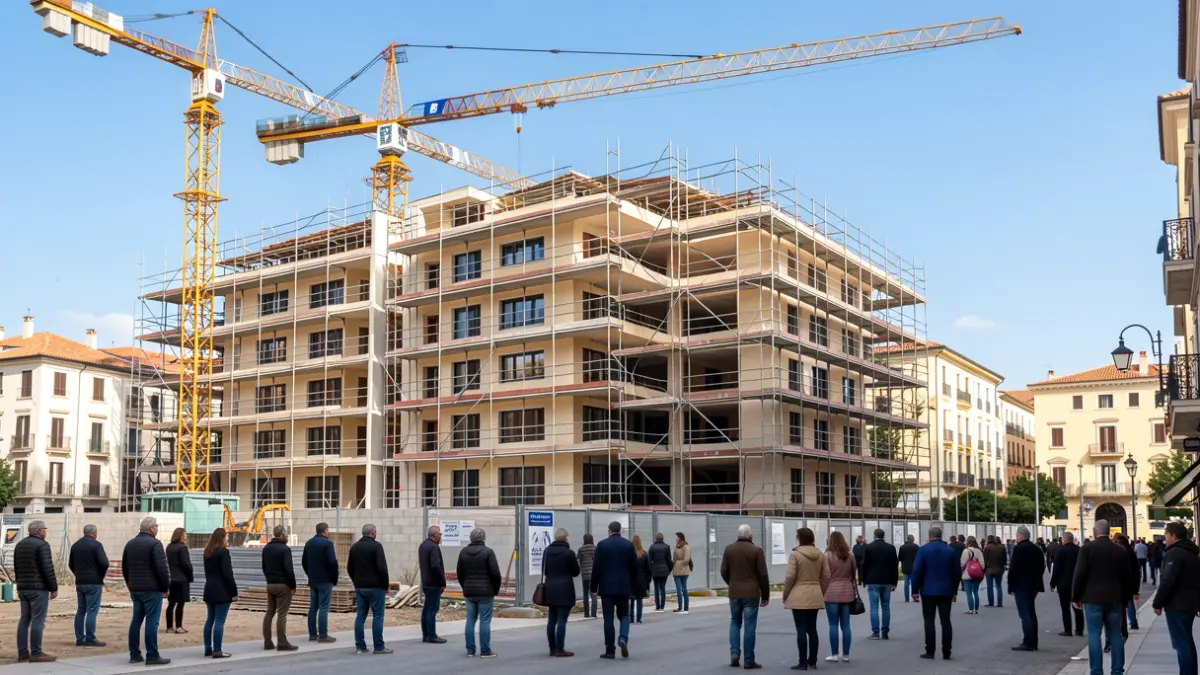 Imagen genérica de un solar en construcción de un edificio residencial.