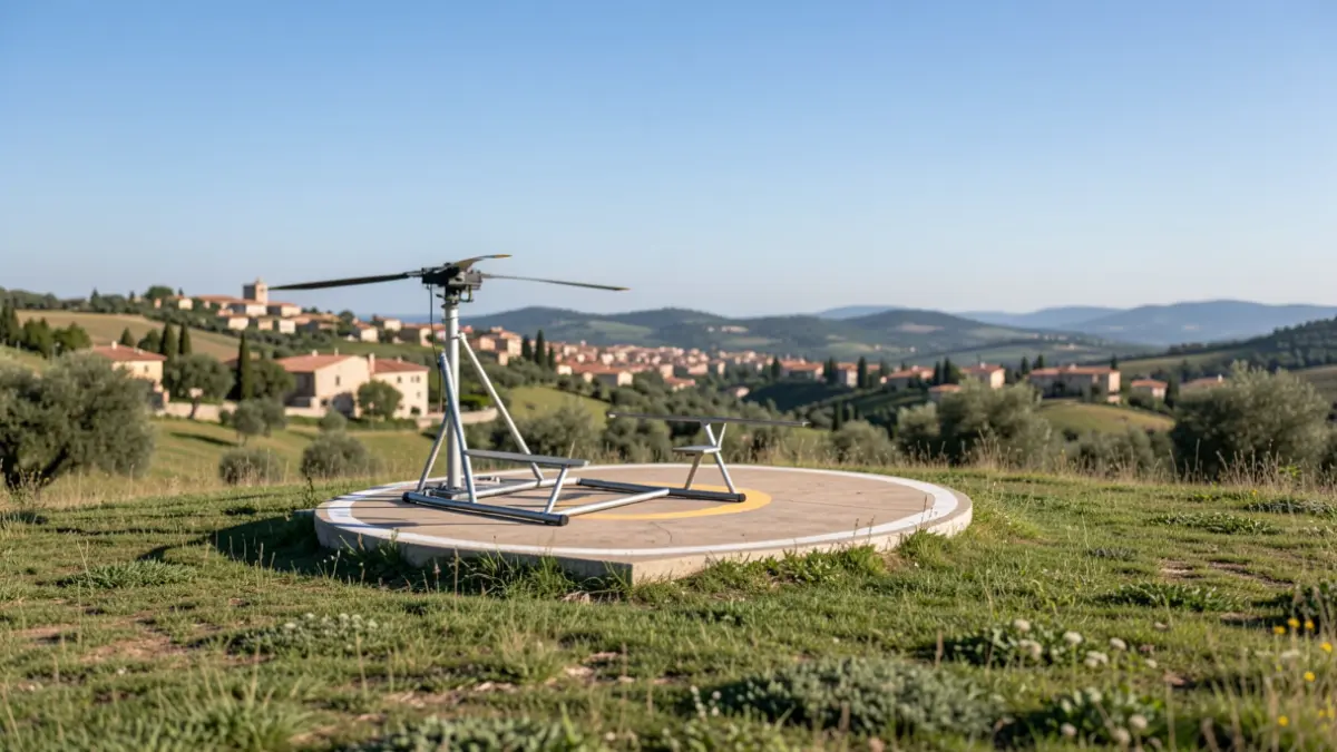 Imatge genèrica d'una helisuperfície en un entorn rural.