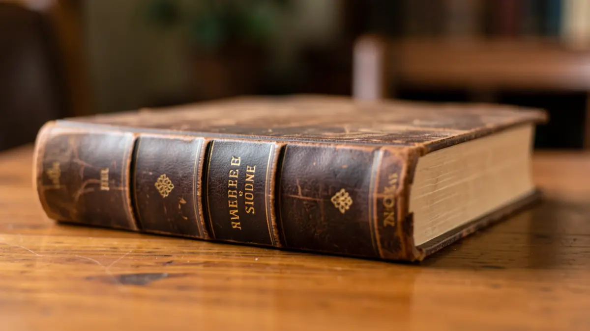 Imatge genèrica d'un llibre antic obert sobre una taula.