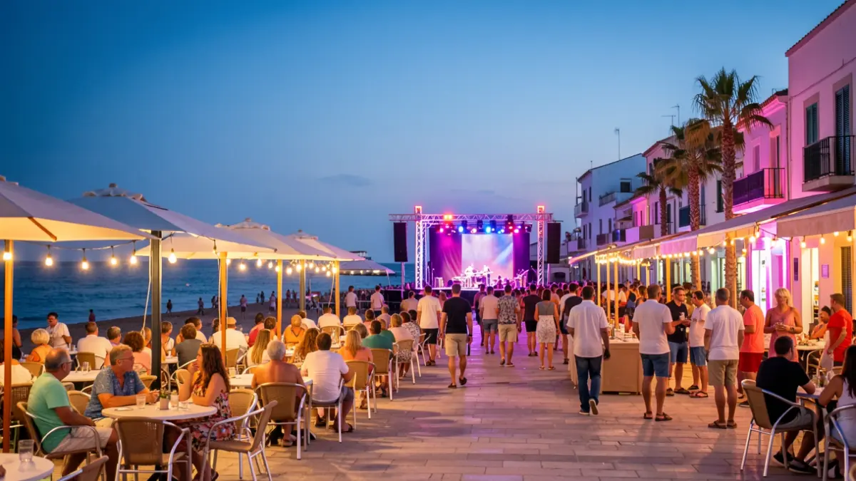 Imagen genérica de una noche de verano en la playa de Nules con actuaciones culturales.