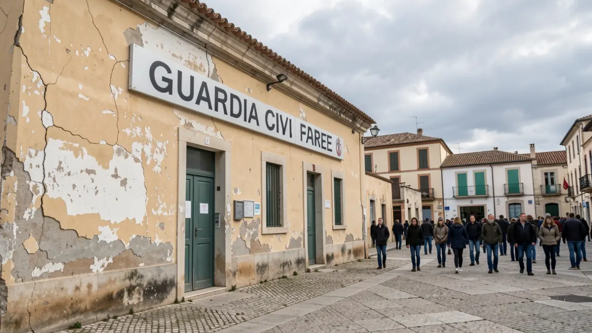 Imatge genèrica d'un quarter de la Guàrdia Civil amb desperfectes.