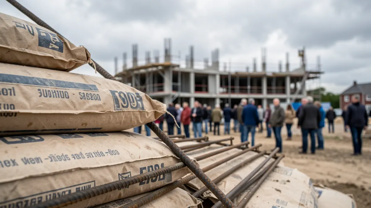 Imagen genérica de materiales de construcción y obras públicas inacabadas.