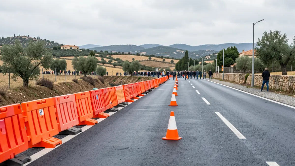 Generic image of roadworks with traffic signage.