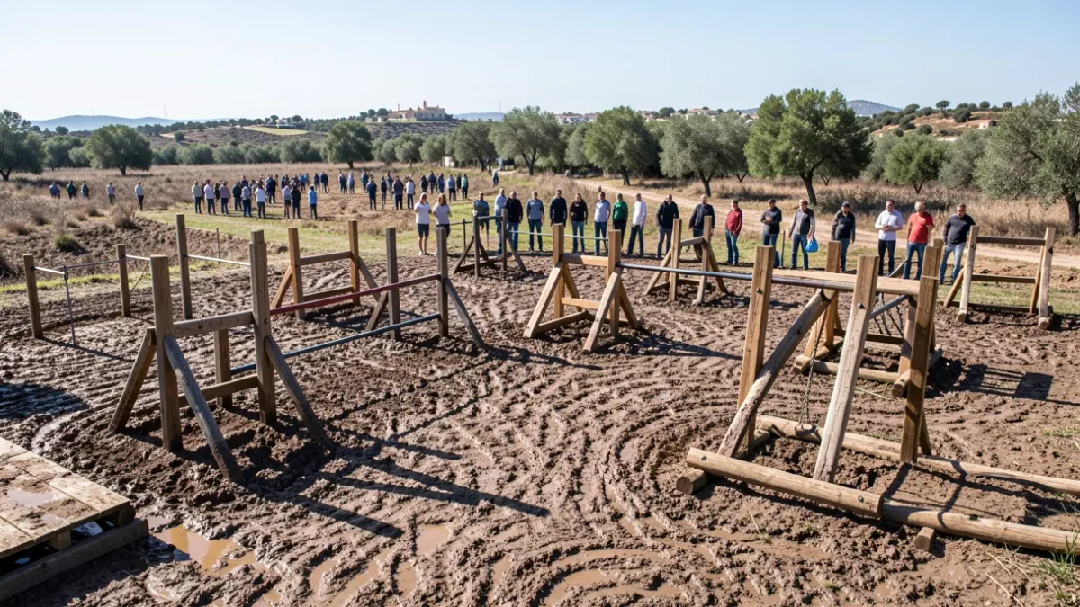 Imagen genérica de una carrera de obstáculos en un entorno natural.