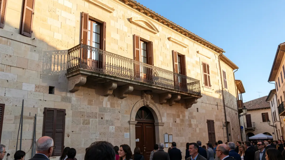 Façana de l'Ajuntament d'Onda en un dia assolellat.