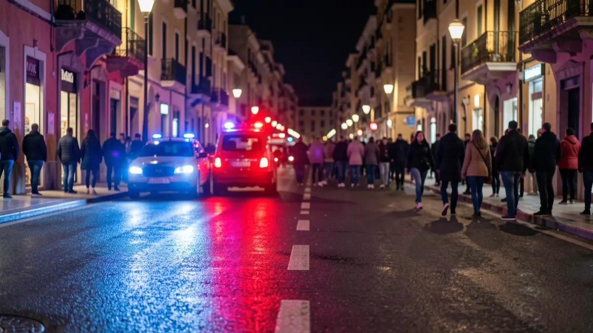 Imatge genèrica de llums d'emergència policial en un entorn urbà.