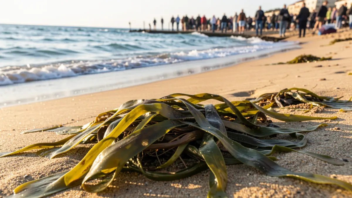 Imagen genérica de restos de posidonia en la orilla del mar.