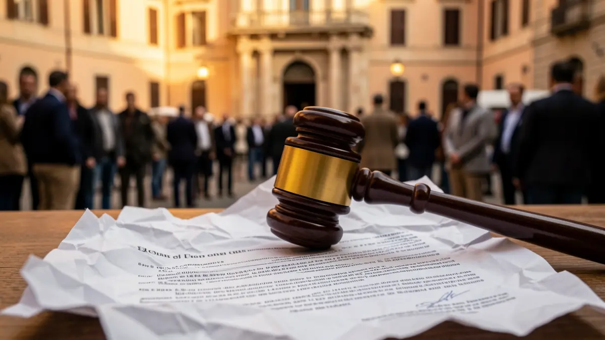 Generic image of a judge's gavel on a contract.