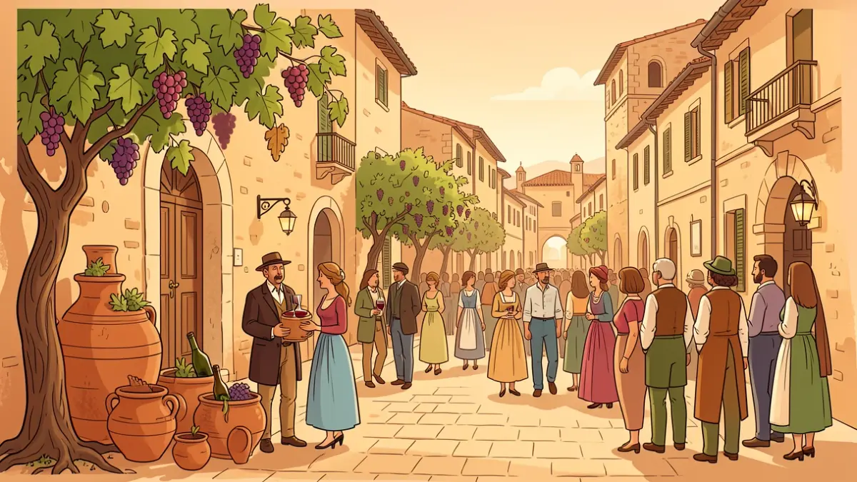 Ilustración gráfica de la capitalidad del vino de Requena 2026.